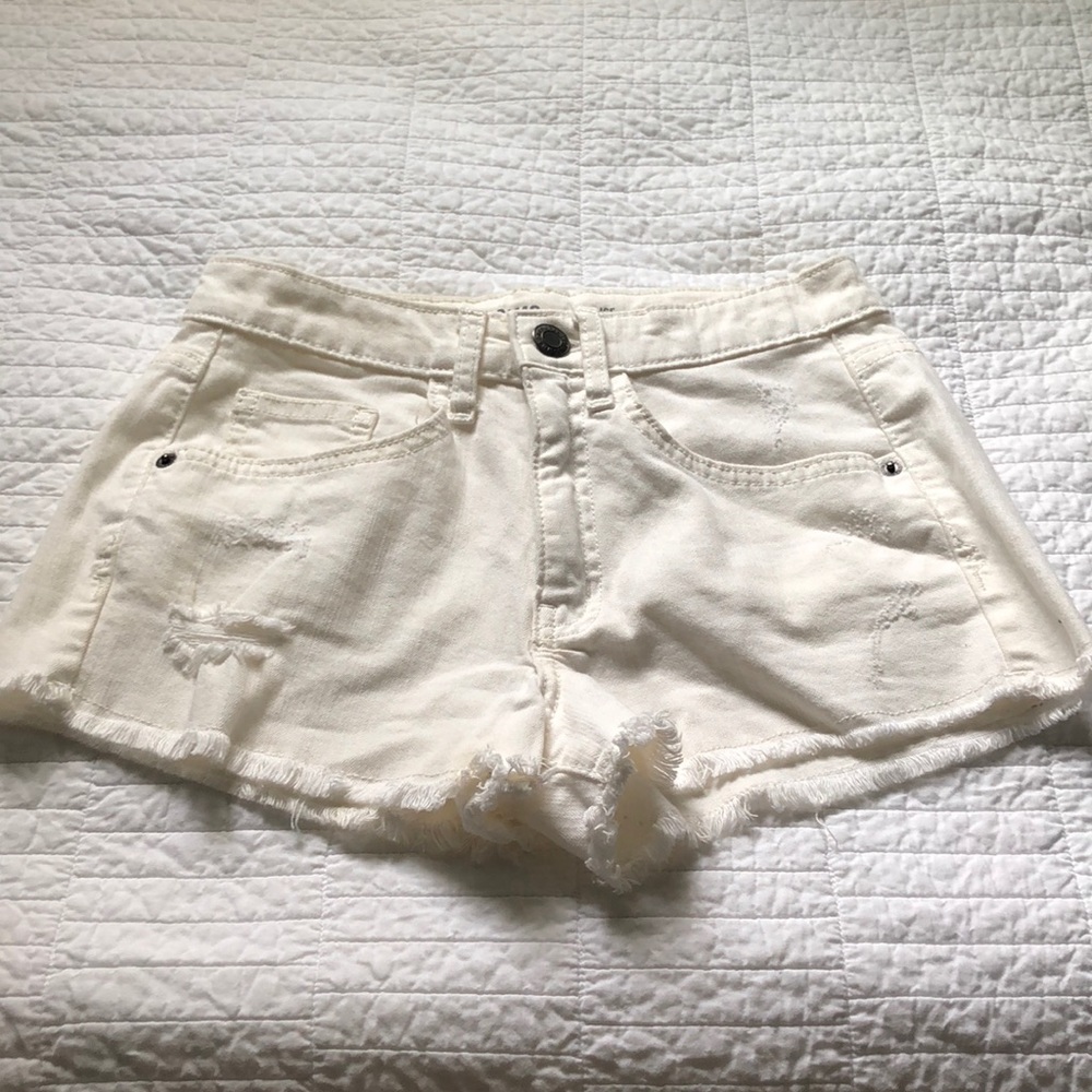 White Jean Shorts Size 1